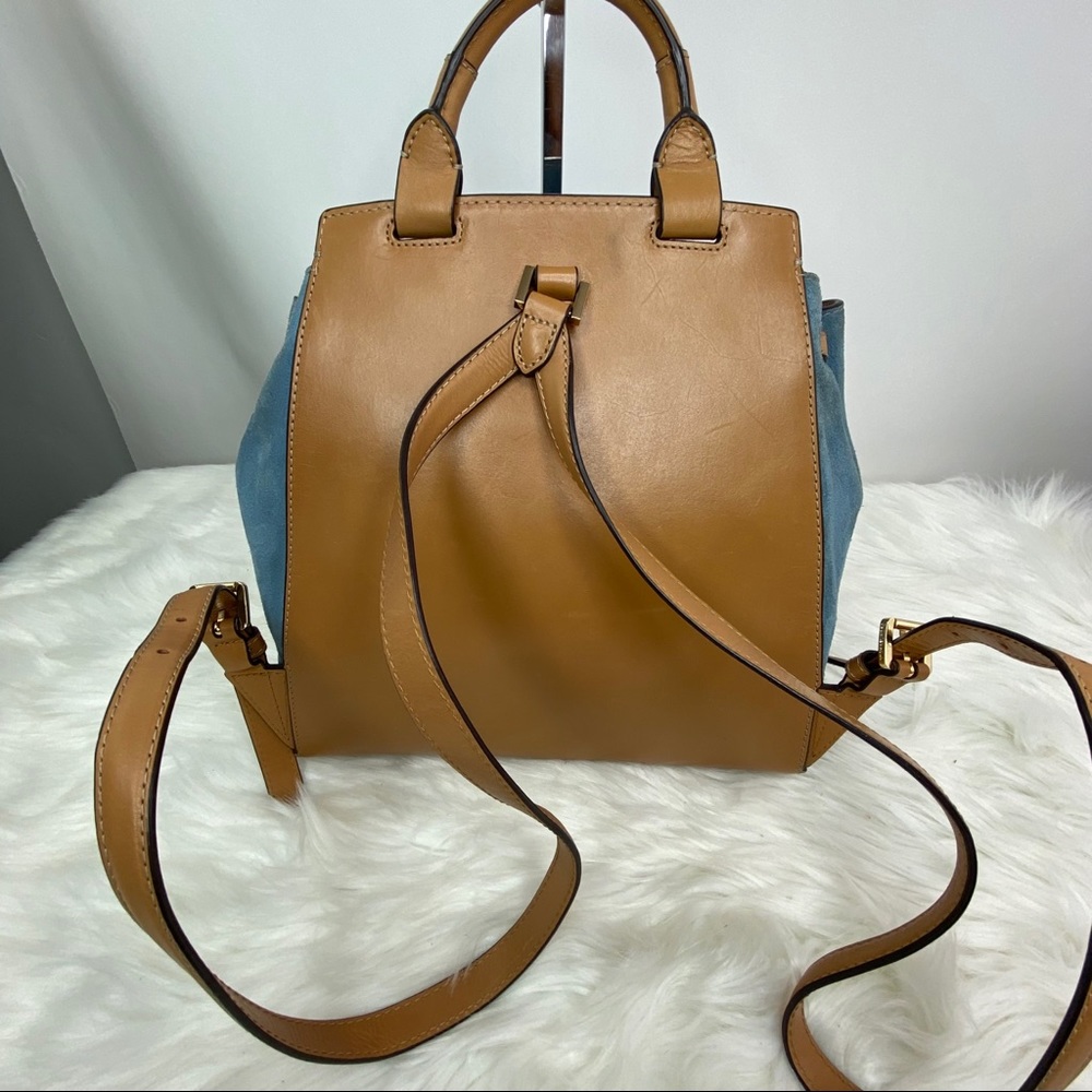 Michael Kors Romy Medium Blue Suede Backpack - Picture 2 of 11